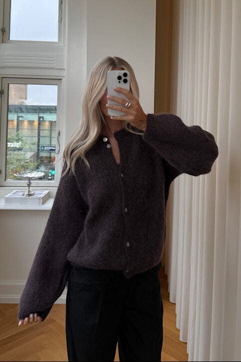 Noella - Kae Knit Cardigan 12940084 - 674 - Chocolate - Image 2