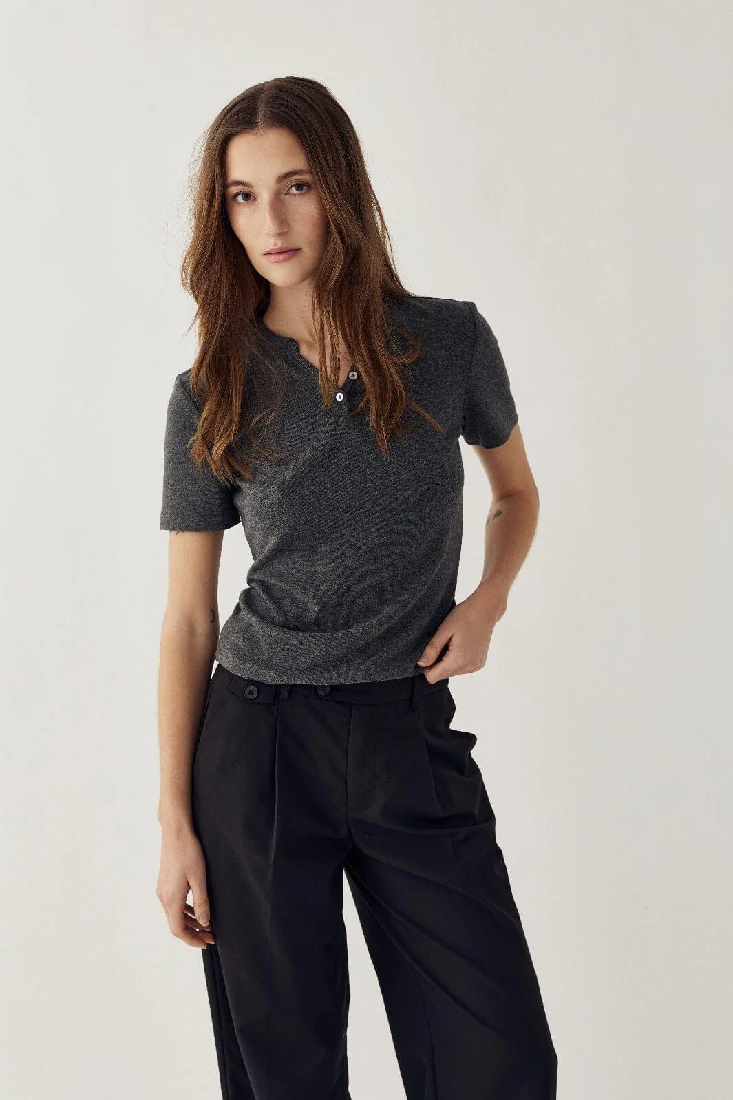 Noella - N-Milla Top 14090004 - 019 - Dark Grey Melange