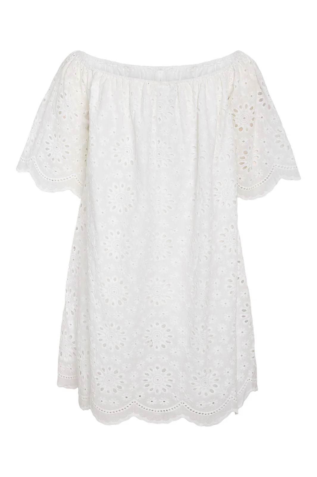 Noisy May - Nmfiona Offshoulder Broderie Abk Dress - 4953713 Bright White - Image 2