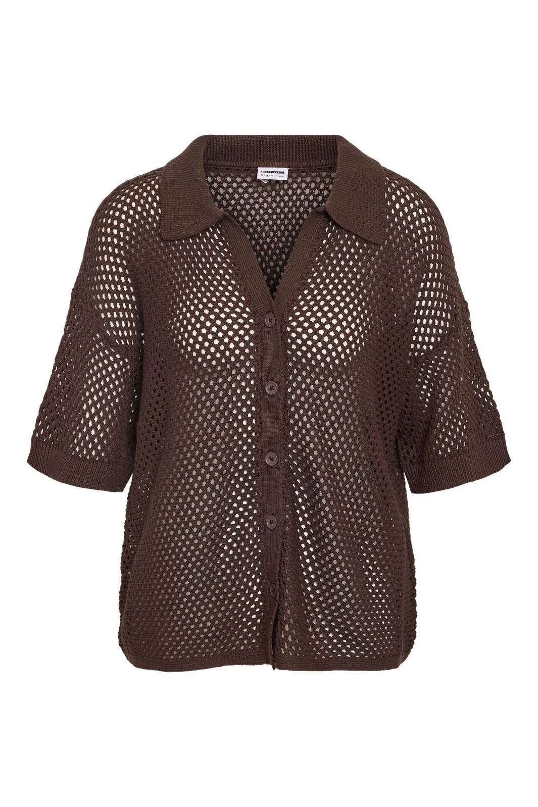 Noisy May - Nmflorine S/S Oversized Knit Shirt - 4766299 French Roast - Image 2