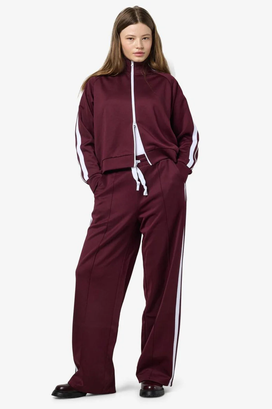 Noisy May - Nmjenna Nw Sporty Jogger - 4837291 Windsor Wine White Stripes - Image 3
