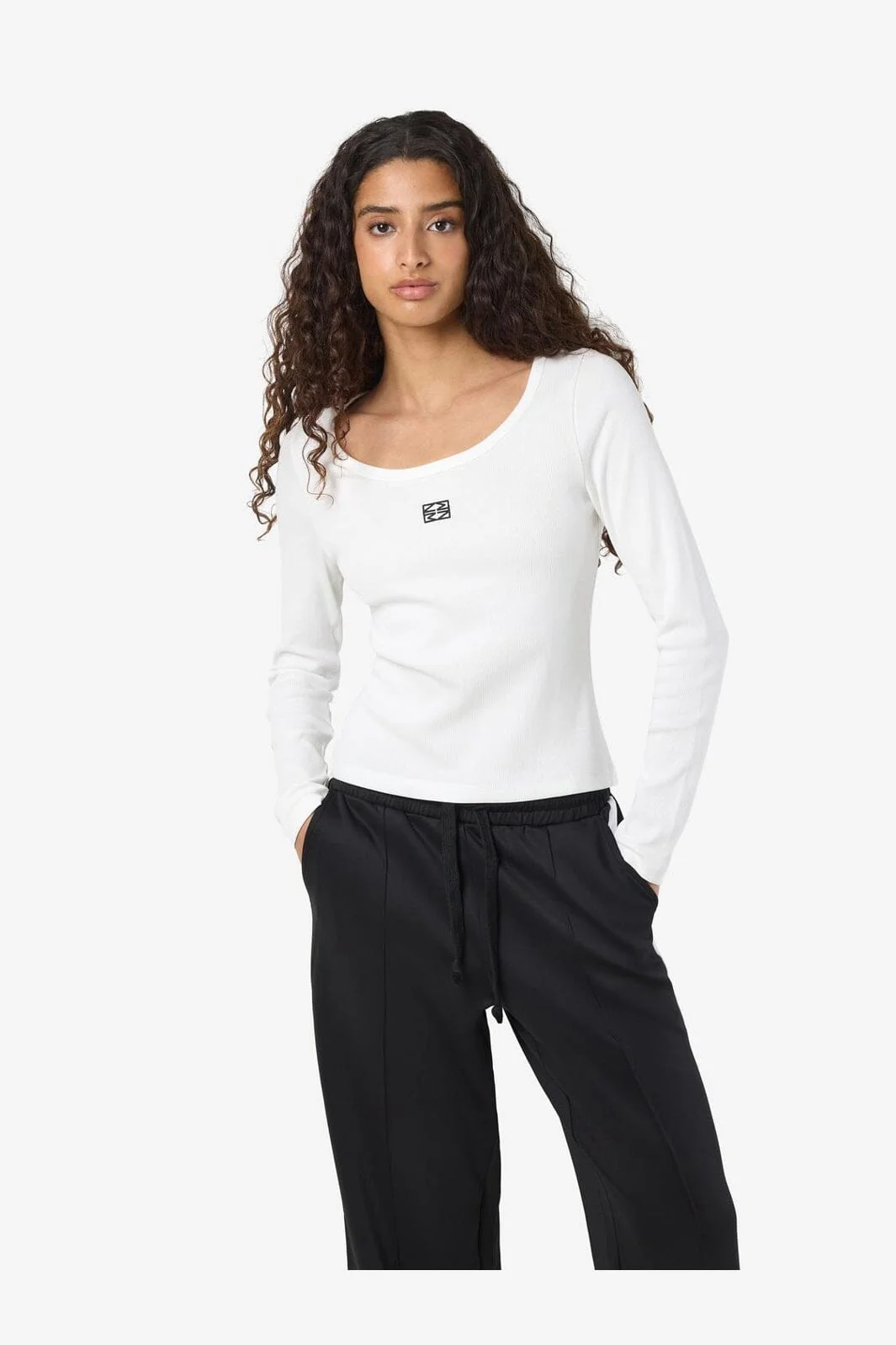 Noisy May - Nmjudy L/S Embr Top - 4863106 Cloud Dancer Black Embr - Image 7