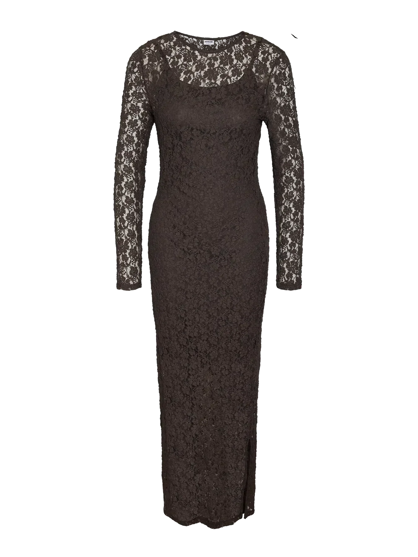Noisy May - Nmmiriam L/S Maxi Lace Dress - 5064757 Chocolate Brown - Image 2