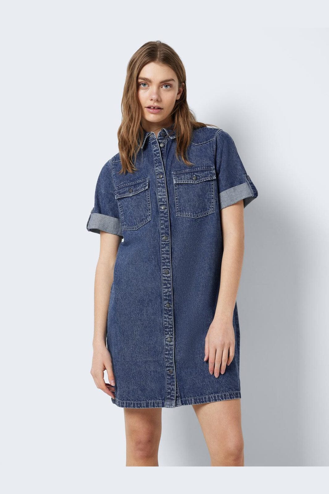 Noisy May - Nmnew Signe S/S Denim Dress Vi002Mb - 4460315 Medium Blue Denim - Image 3
