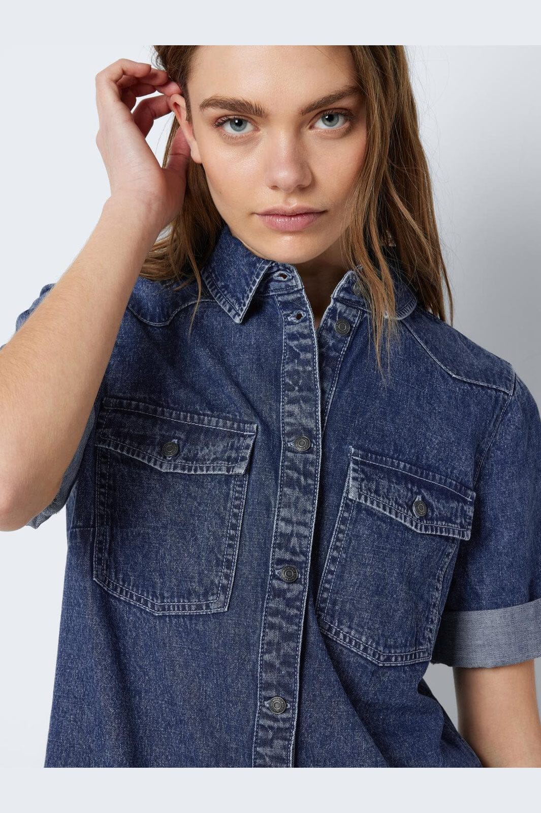 Noisy May - Nmnew Signe S/S Denim Dress Vi002Mb - 4460315 Medium Blue Denim - Image 5
