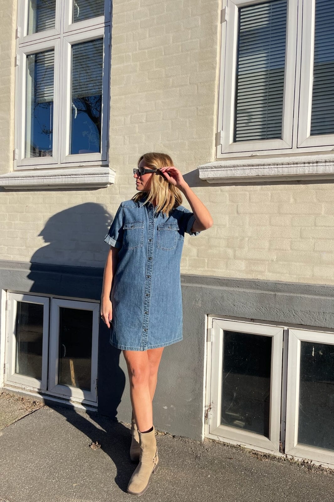 Noisy May - Nmnew Signe S/S Denim Dress Vi002Mb - 4460315 Medium Blue Denim - Image 8