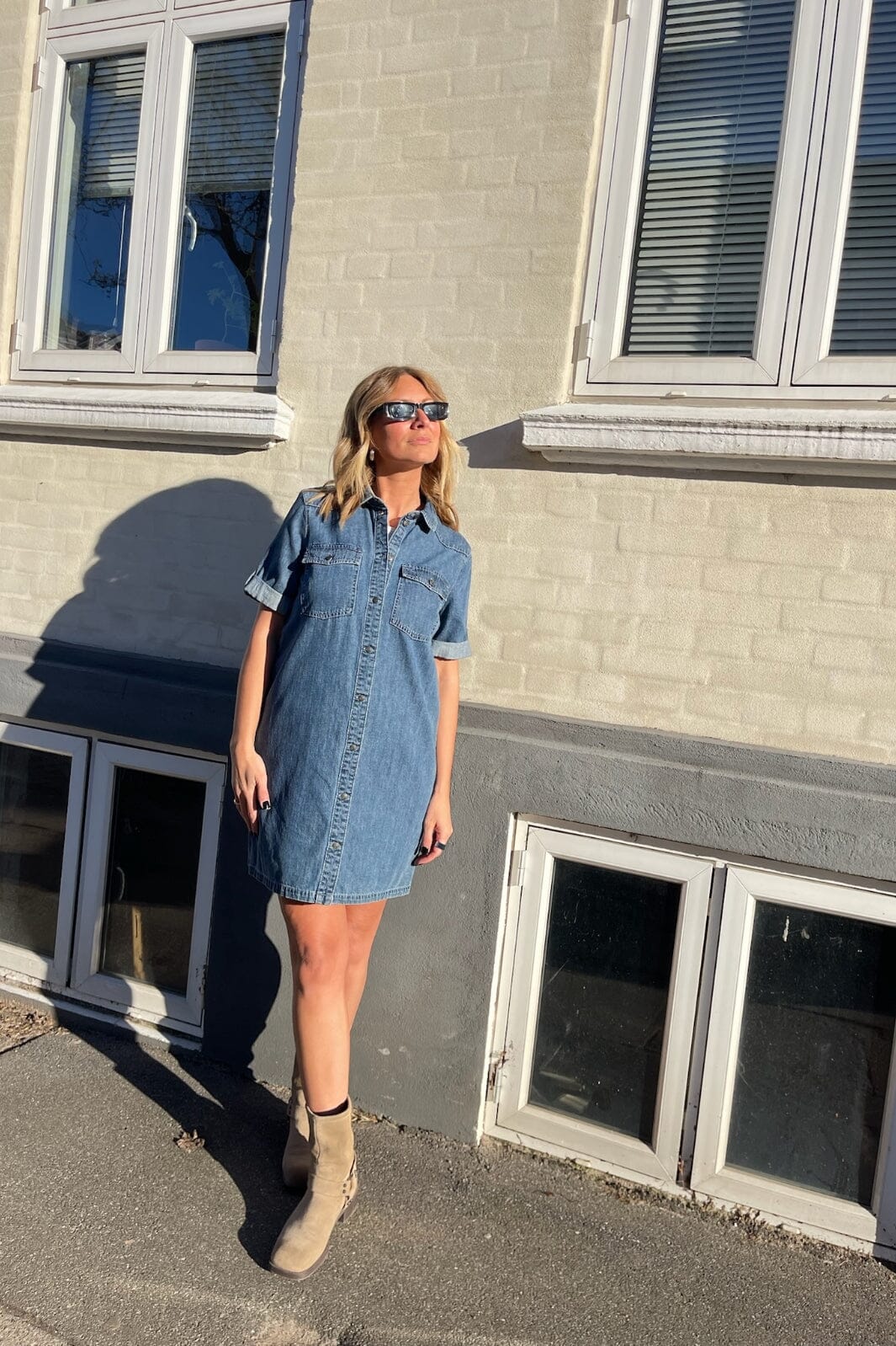 Noisy May - Nmnew Signe S/S Denim Dress Vi002Mb - 4460315 Medium Blue Denim - Image 9