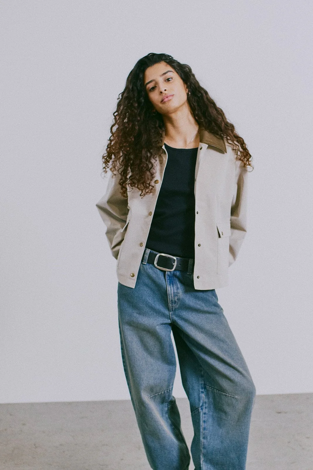 Noisy May - Nmnora Corduroy Collar Jacket - 4679979 Silver Lining Morel - Image 3