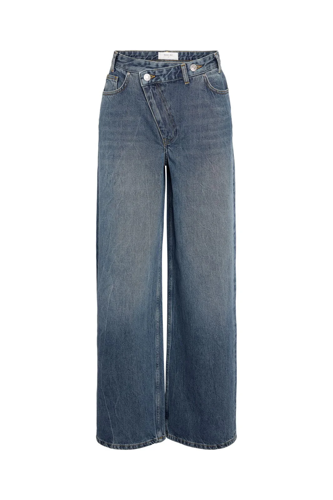 Noisy May - Nmsabine Nw X Over Wide Jeans Fo090Mb - 4920561 Medium Blue Denim - Image 2