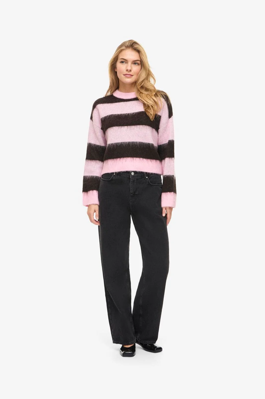 Noisy May - Nmsoff L/S O-Neck Knit - 5149943 Romance Rose Chocolate Brown - Image 3