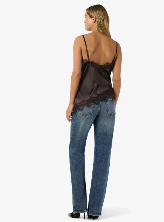 Noisy May - Nmsofie S/L Satin Top - 5079330 Chocolate Brown - Image 3