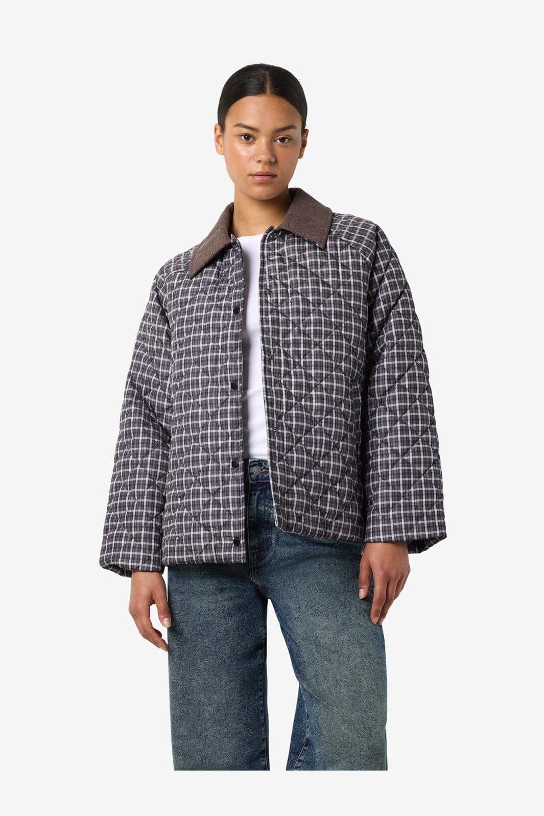 Noisy May - Nmvalley Quilted Jacket Dd Fwd - 4896959 Birch Obsidian - Image 2