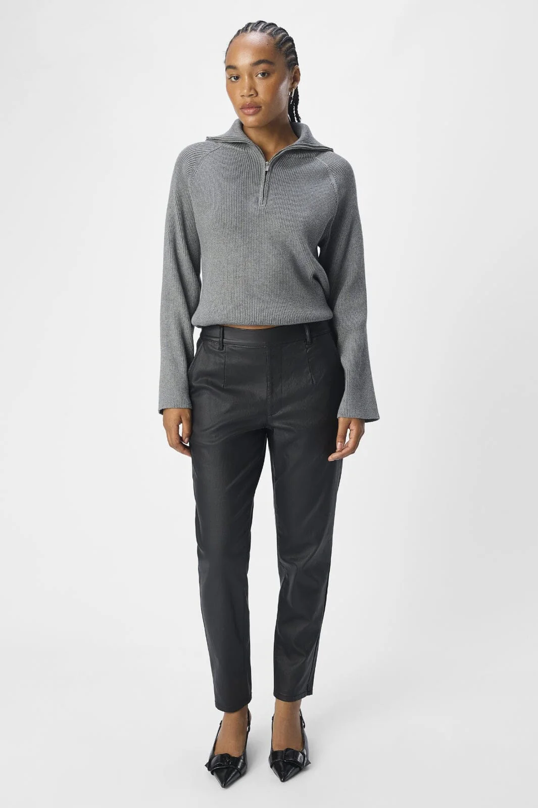Object - Objbelle Lisa Coated Pant - 3556312 Black - Image 10
