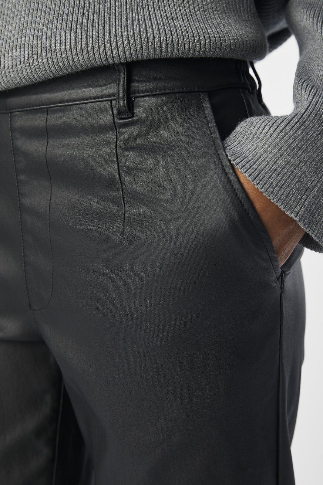 Object - Objbelle Lisa Coated Pant - 3556312 Black - Image 12