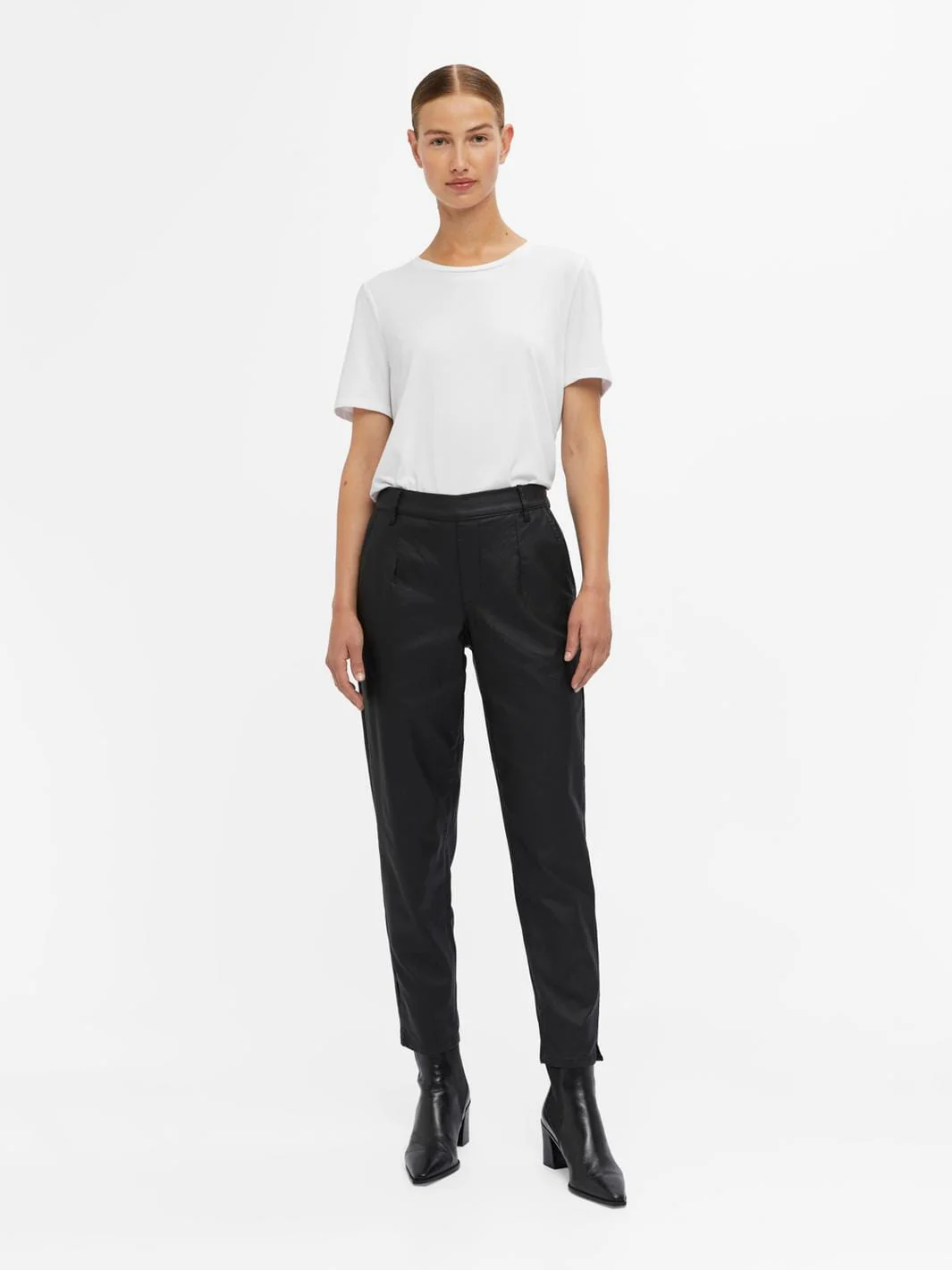 Object - Objbelle Lisa Coated Pant - 3556312 Black - Image 5