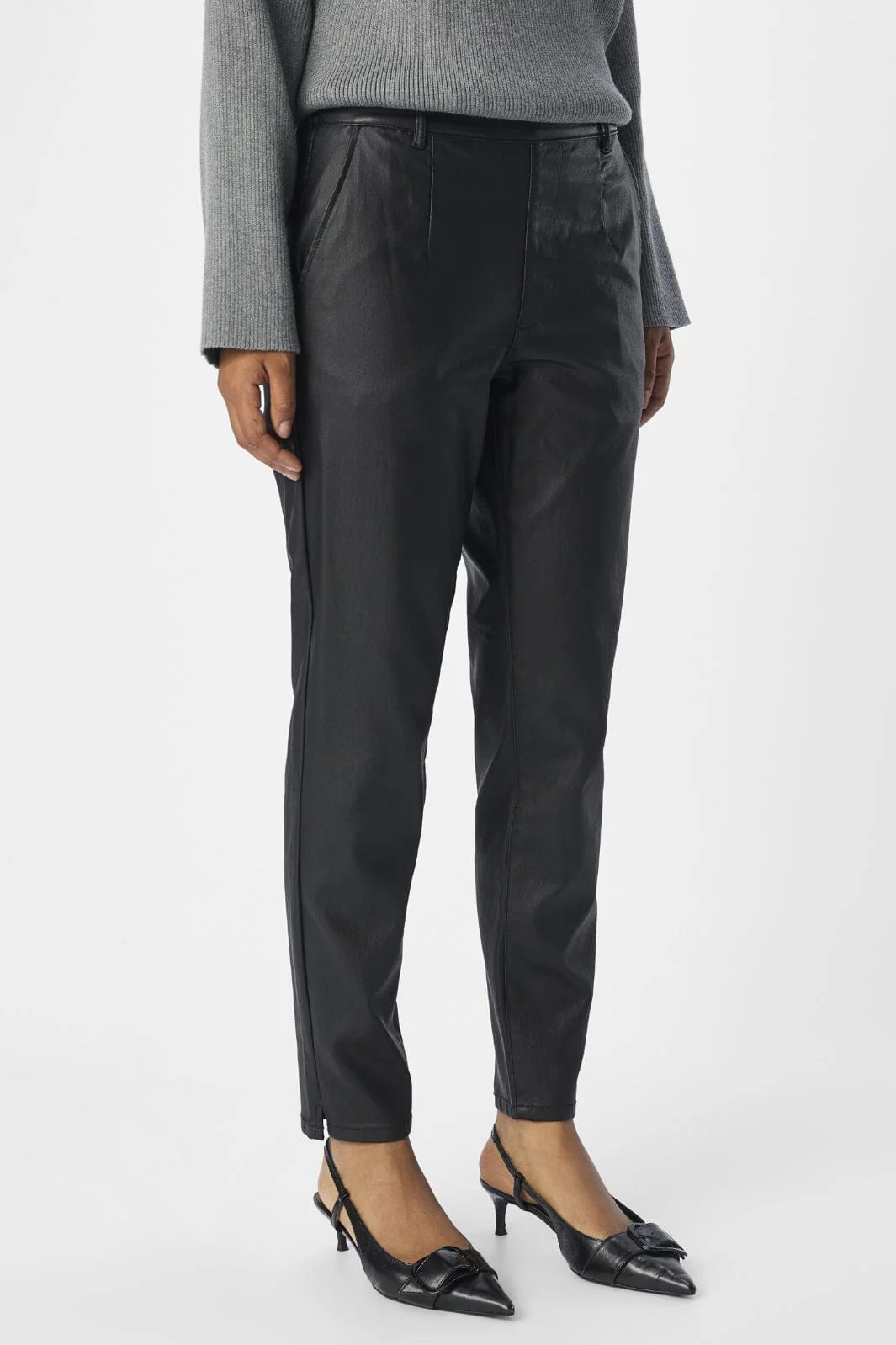 Object - Objbelle Lisa Coated Pant - 3556312 Black - Image 8