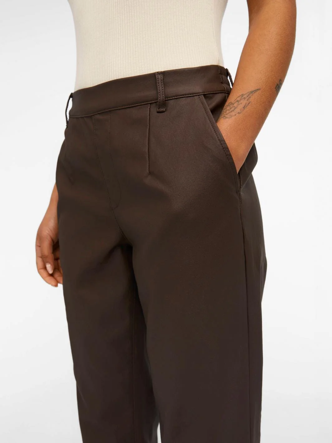 Object - Objbelle Lisa Coated Pant - 4298251 Java - Image 3