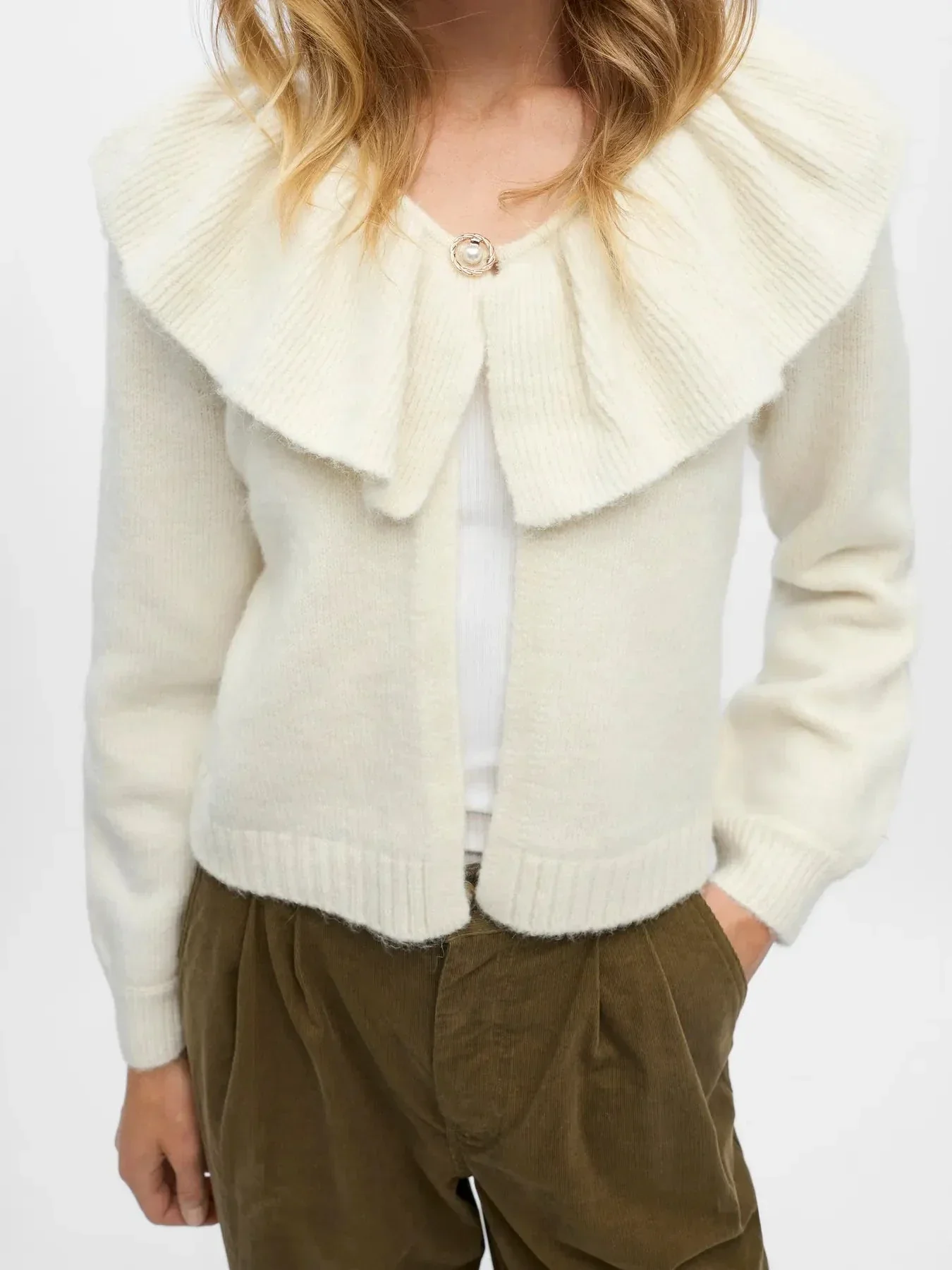 Object - Objdenisi L/S Lo Knit Cardigan - 4917128 Birch - Image 5