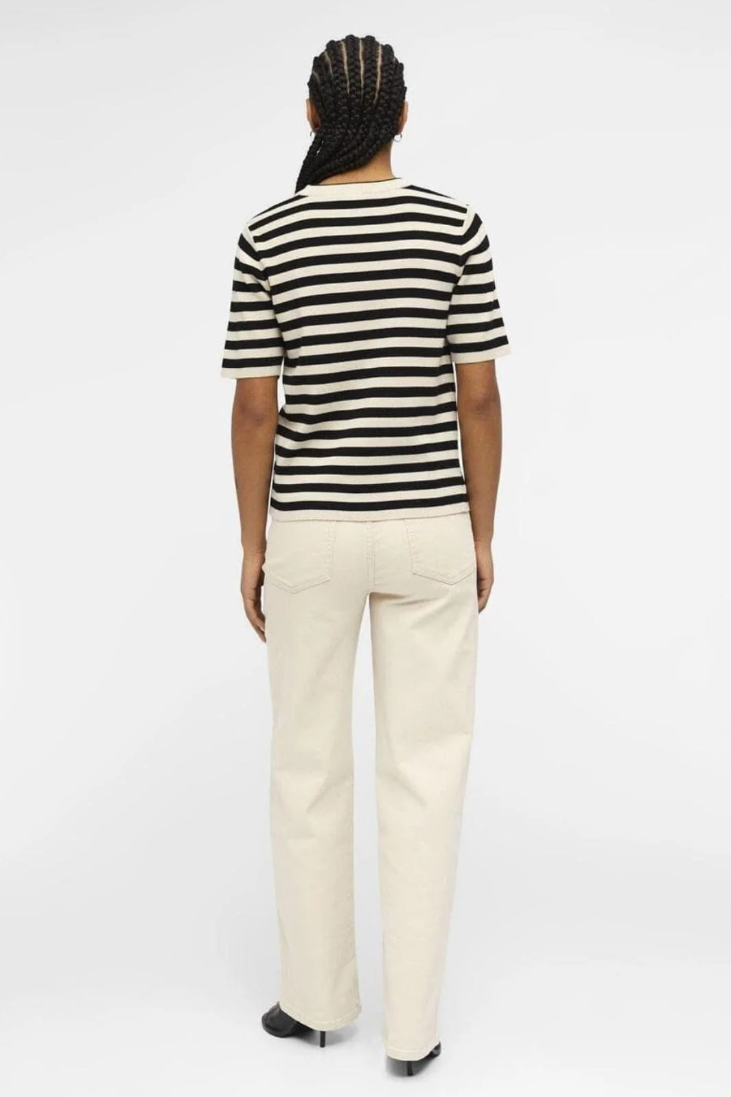 Object - Objester S/S New Knit Pullover - 4478018 Sandshell Black - Image 4