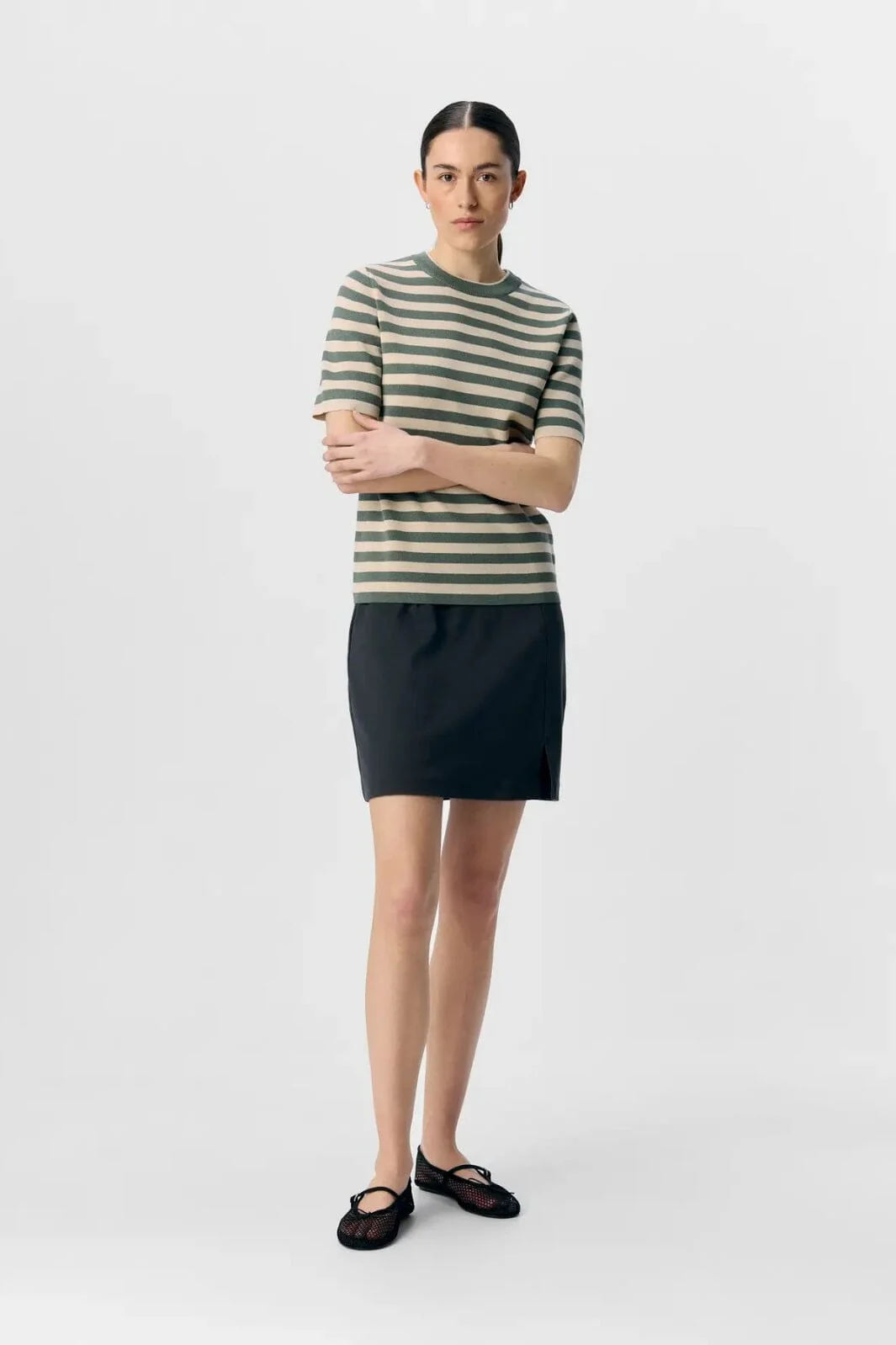 Object - Objester S/S New Knit Pullover - 4789033 Laurel Wreath Sandshell - Image 3