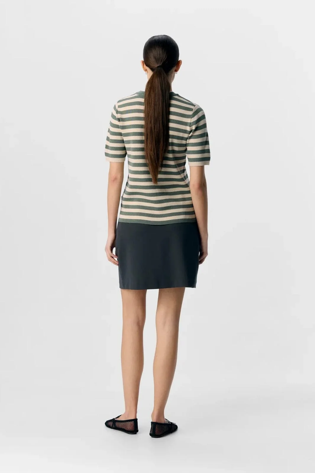 Object - Objester S/S New Knit Pullover - 4789033 Laurel Wreath Sandshell - Image 4