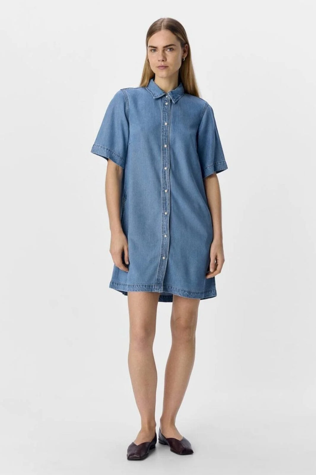 Object - Objframe 2/4 Re Denim Dress - 4656588 Light Blue Denim - Image 3
