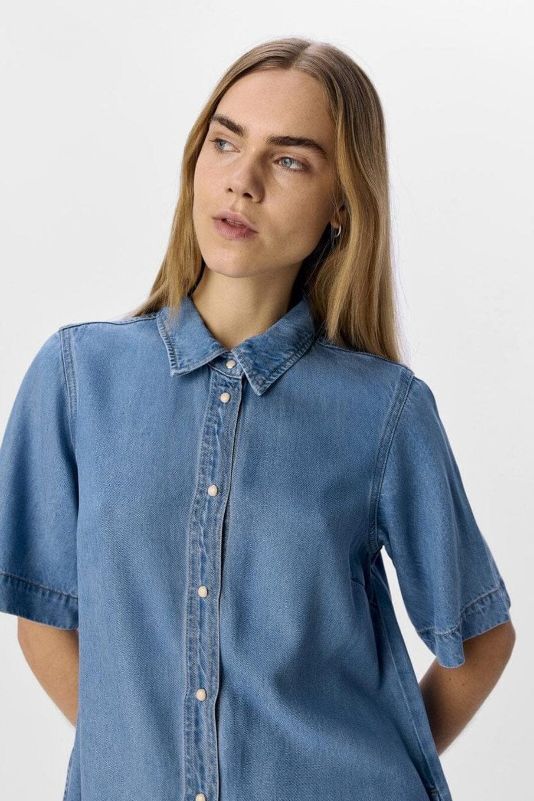 Object - Objframe 2/4 Re Denim Dress - 4656588 Light Blue Denim - Image 5