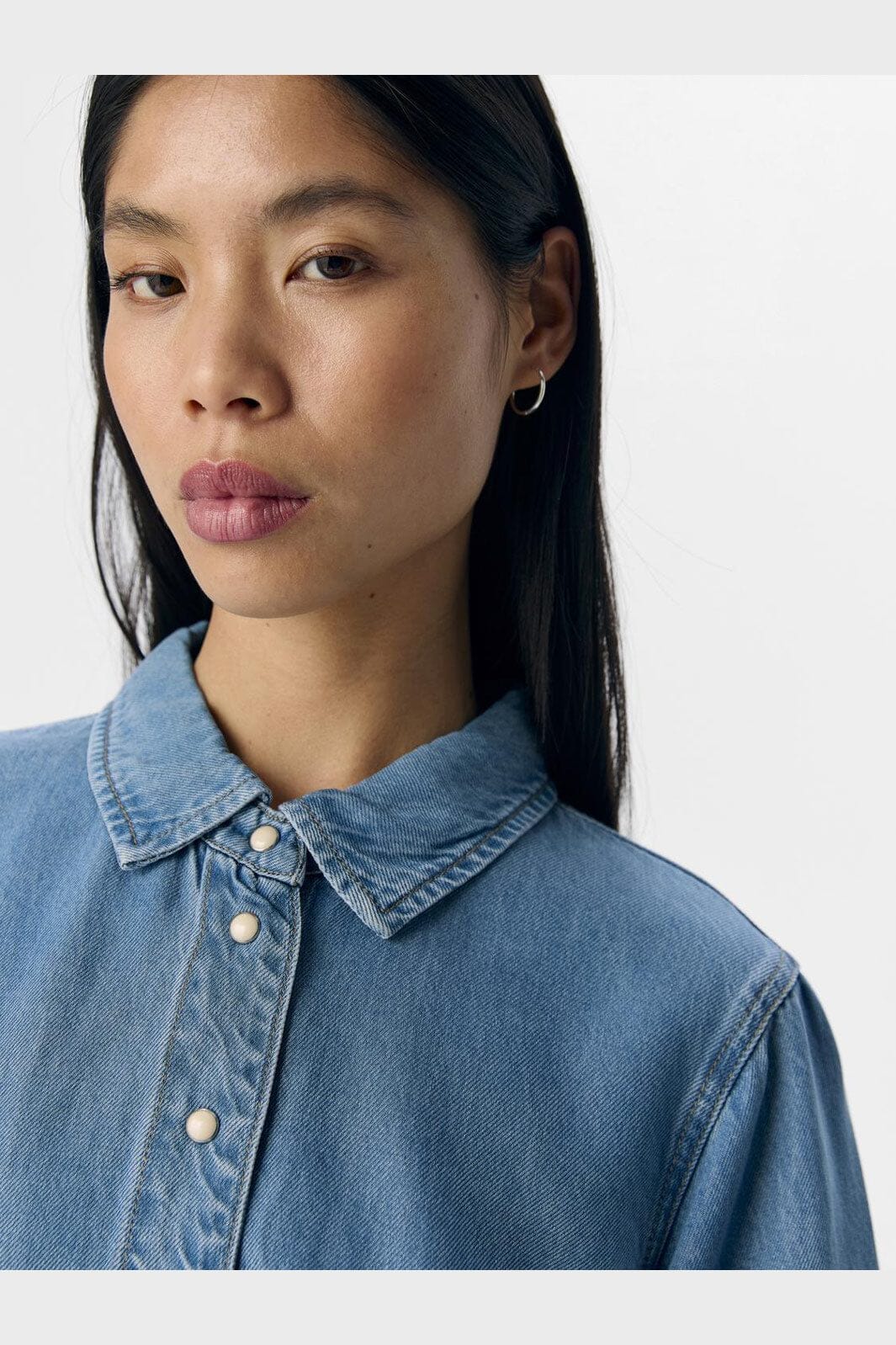 Object - Objframe 2/4 Re Denim Top - 4728299 Light Blue Denim - Image 5