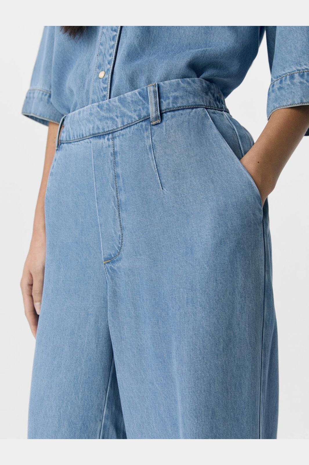 Object - Objframe Lisa Wide Pant - 4673156 Light Blue Denim - Image 6