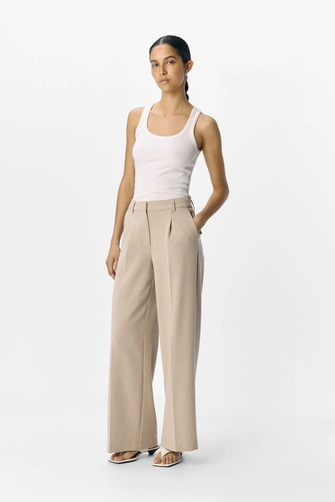 Object - Objivy Wide Pant - 4789059 Tannin Melange - Image 3
