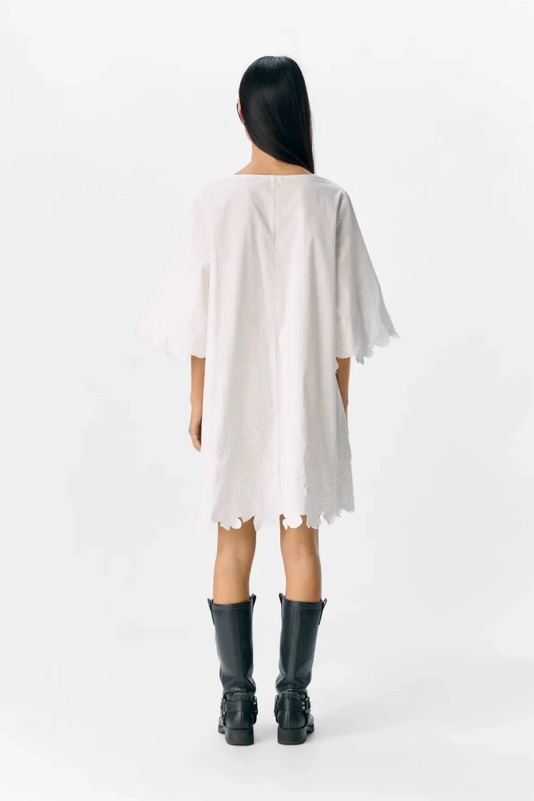 Object - Objkamma 3/4 Lo Short Dress Ss Fair 25 - 4881814 Cloud Dancer - Image 5
