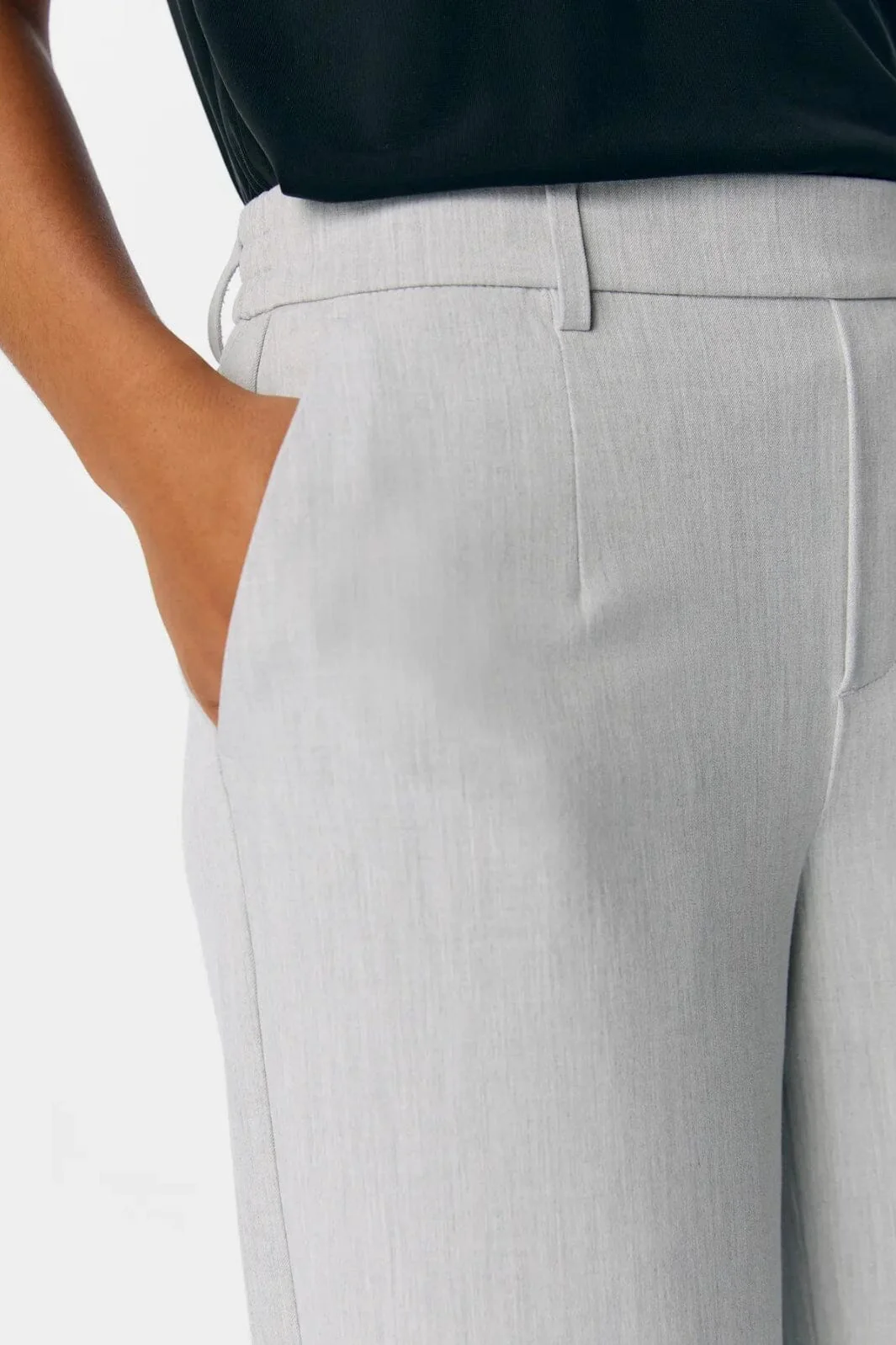 Object - Objlisa Wide Pant - 4656652 Light Grey Melange - Image 3