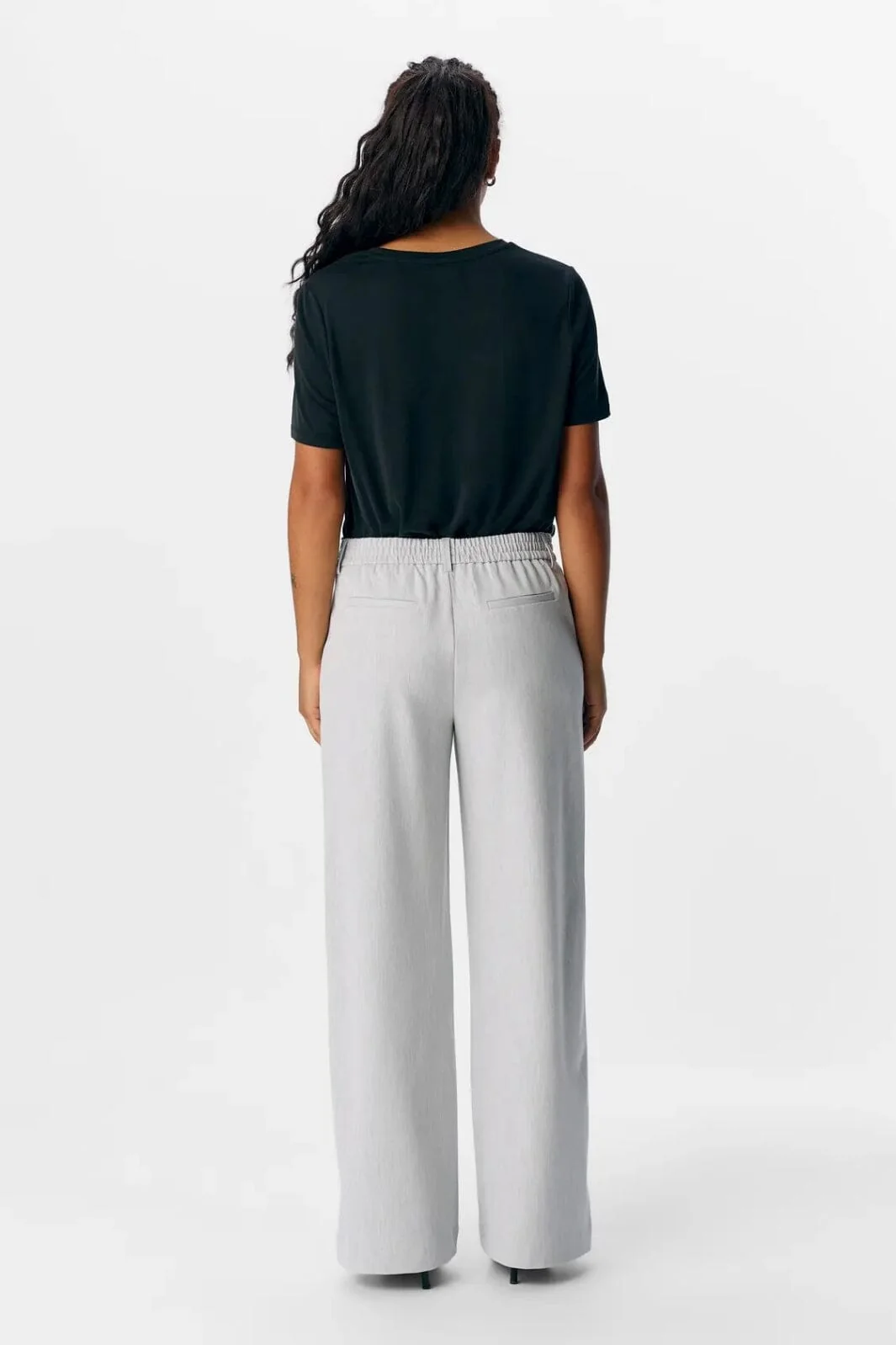 Object - Objlisa Wide Pant - 4656652 Light Grey Melange - Image 5