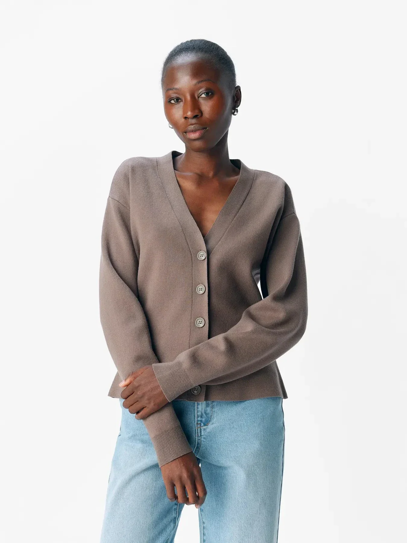 Object - Objreynard Ls Sli Cardigan - 4856931 Morel - Image 2