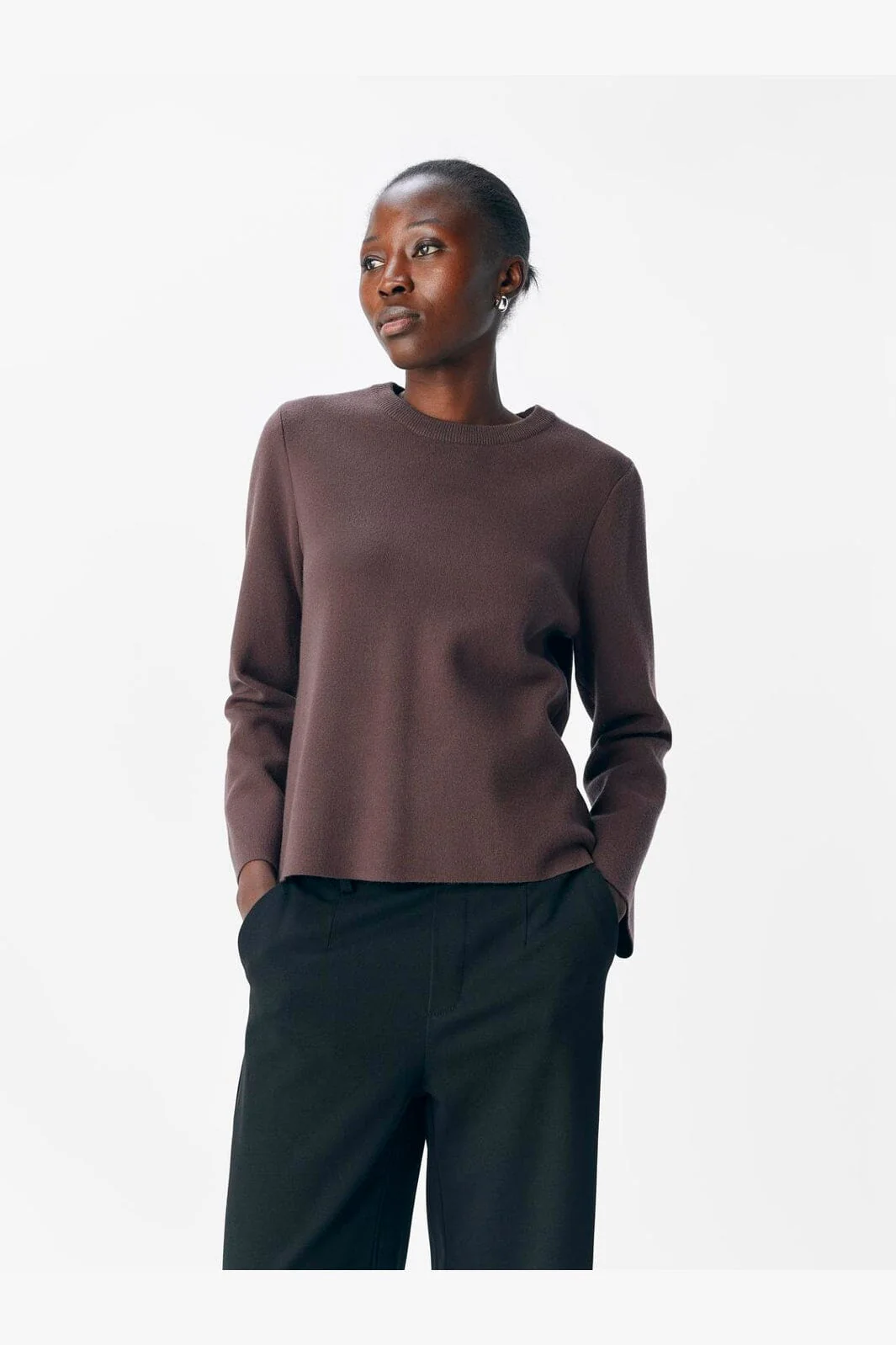 Object - Objreynard O-Neck Pullover - 4872681 Seal Brown - Image 3