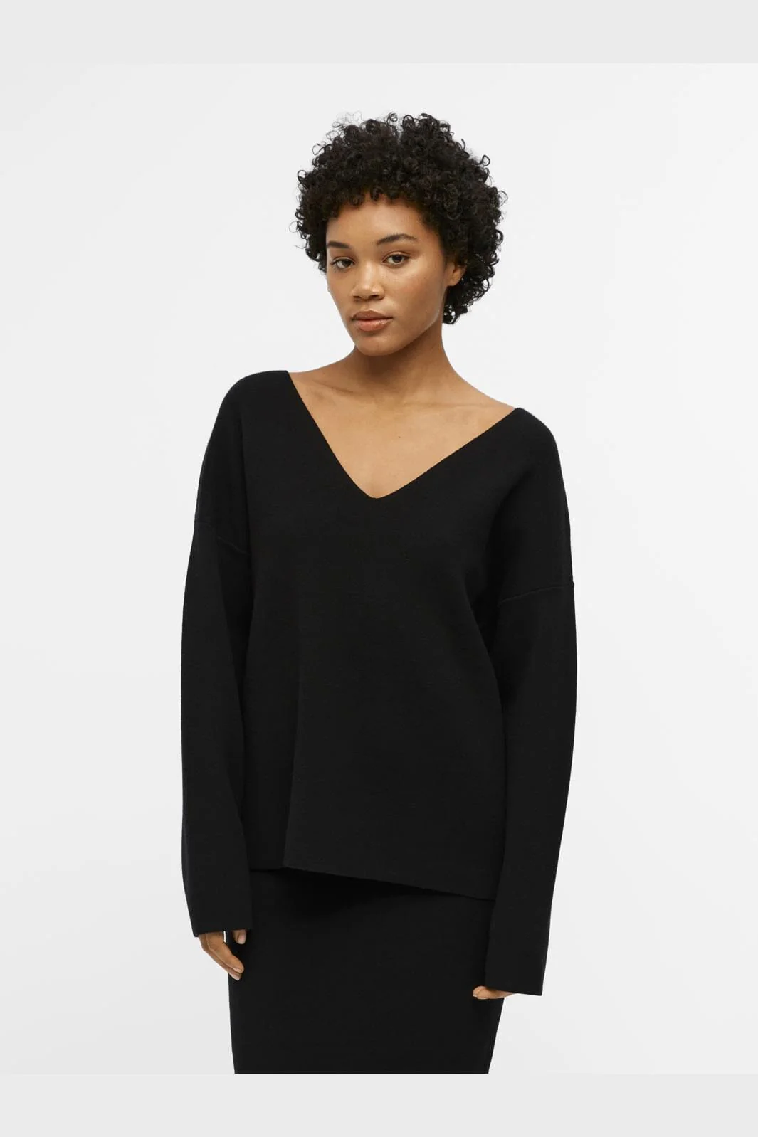 Object - Objreynard V-Neck Pullover - 4486516 Black - Image 2