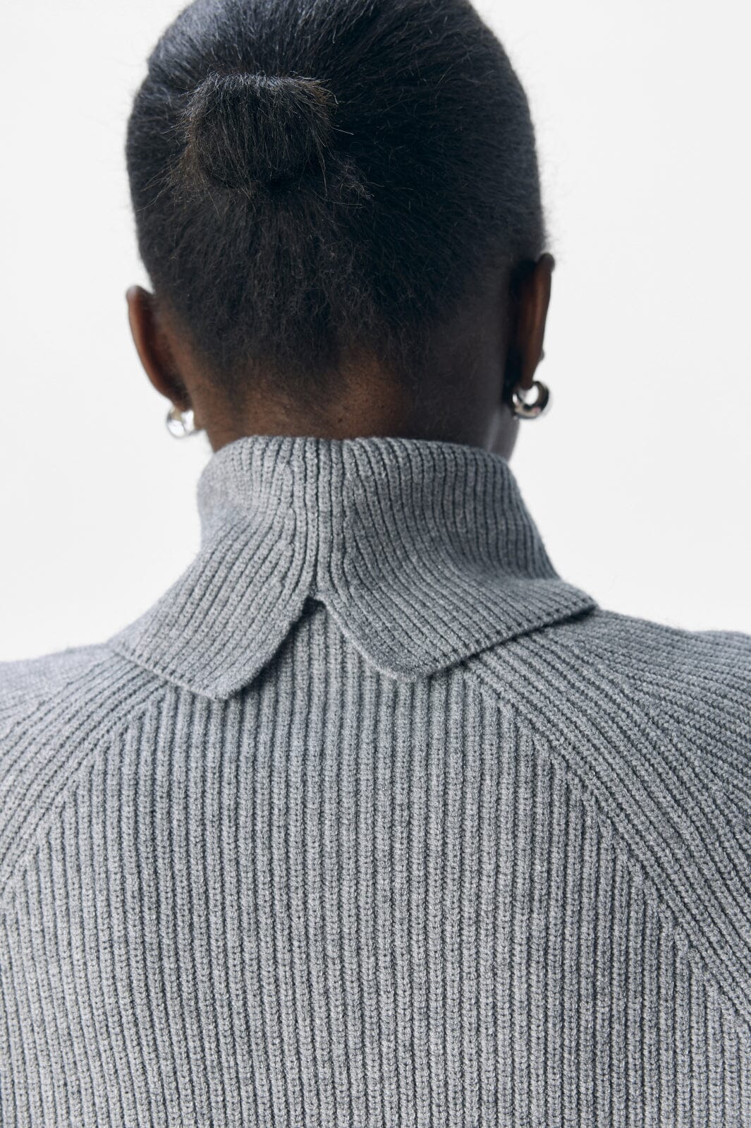 Object - Objviola Ls Lo Rollneck Knit - 4789500 Medium Grey Melange - Image 3