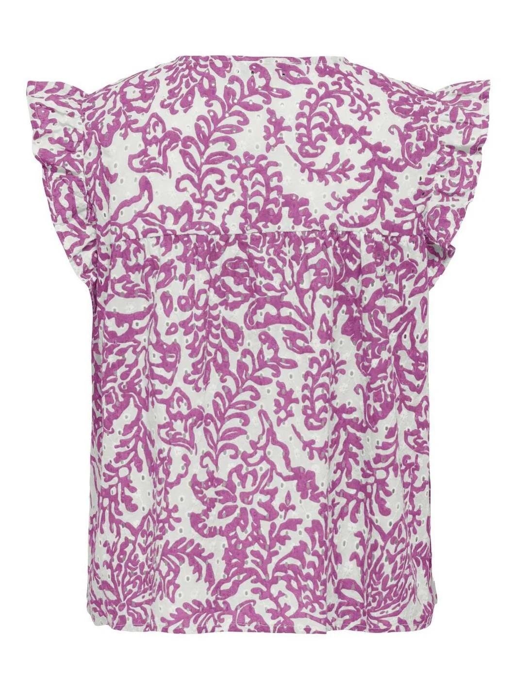 Only - Onlamanda Chanee Cap Emb Top - 4868768 Cloud Dancer W Spring Crocus - Image 2