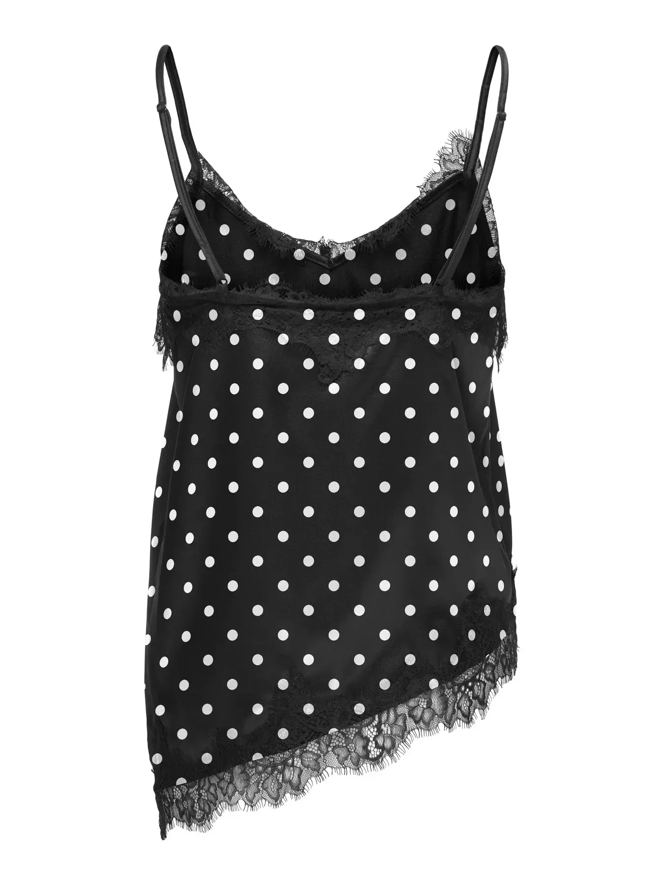 Only - Onlbella Strap Satin Lace Top - 5126119 Black White Dot And Black Lace - Image 2