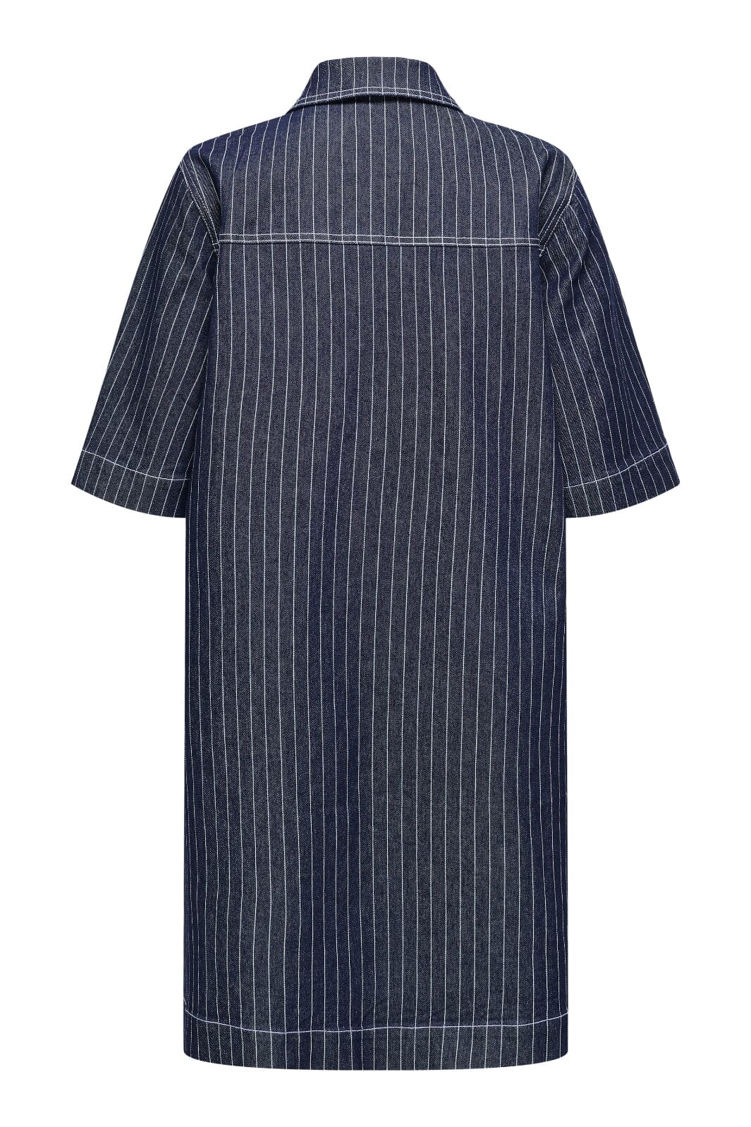 Only - Onlbelle S/S Stripe Dress Gua - 4740251 Dark Blue Denim Stripe - Image 4