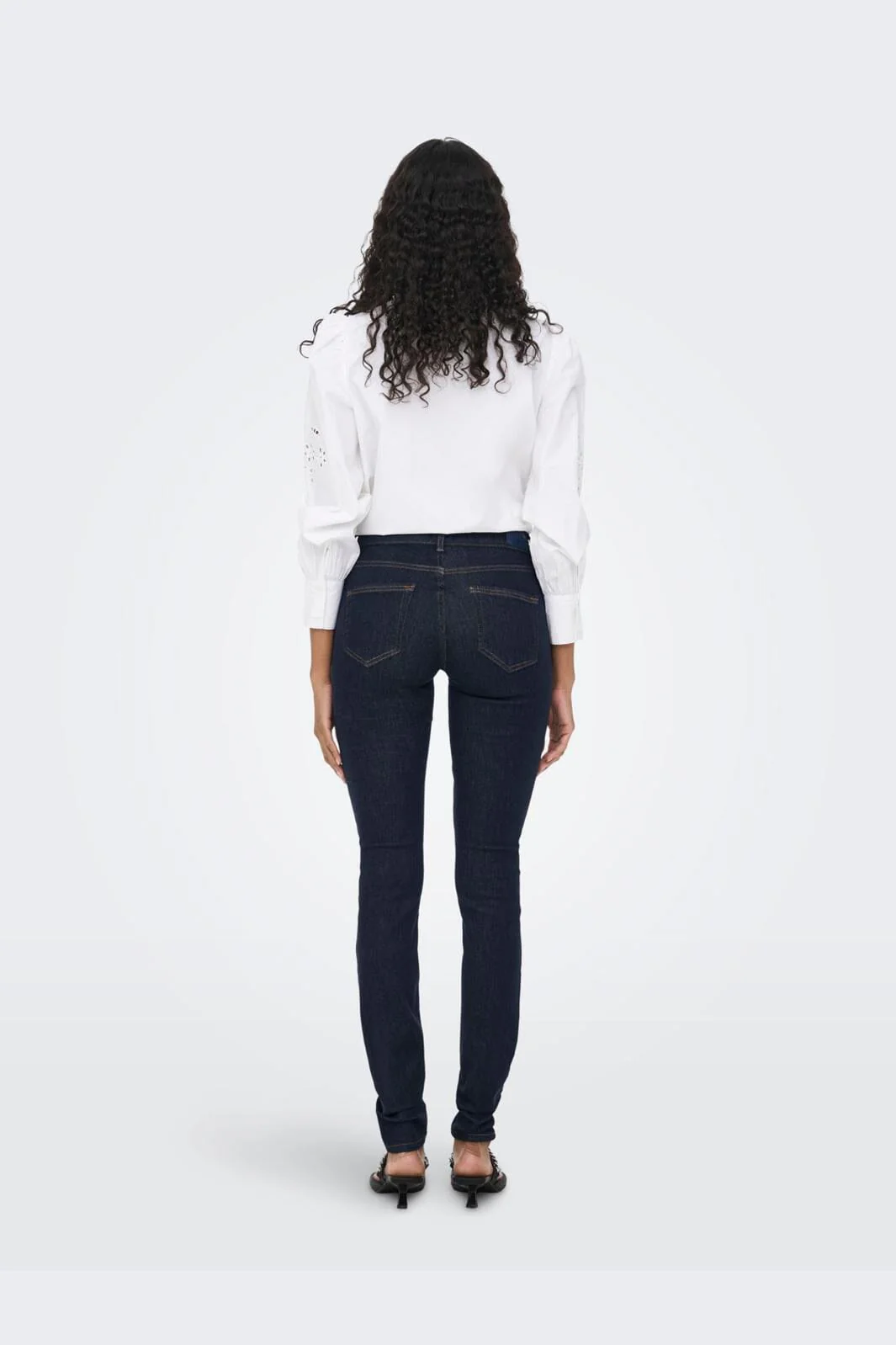 Only - Onlblush Mid Sk Stayblue - 3915471 Dark Blue Denim - Image 3