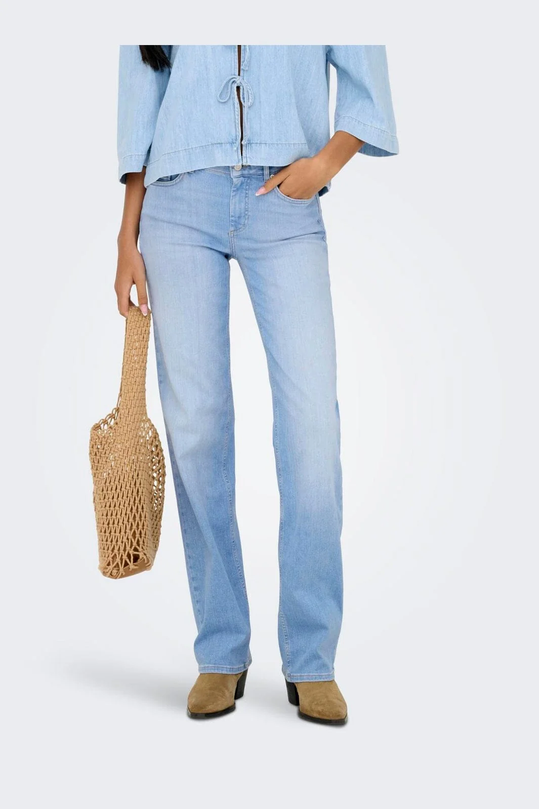 Only - Onlblush Mid Straight Rea828 - 4921487 Light Blue Denim - Image 3