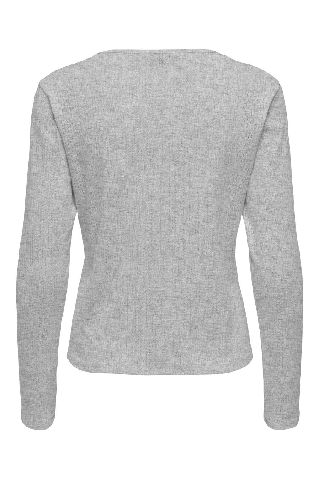 Only - Onlbremen O-Neck L/S Top Moch - 4870532 Light Grey Melange - Image 2