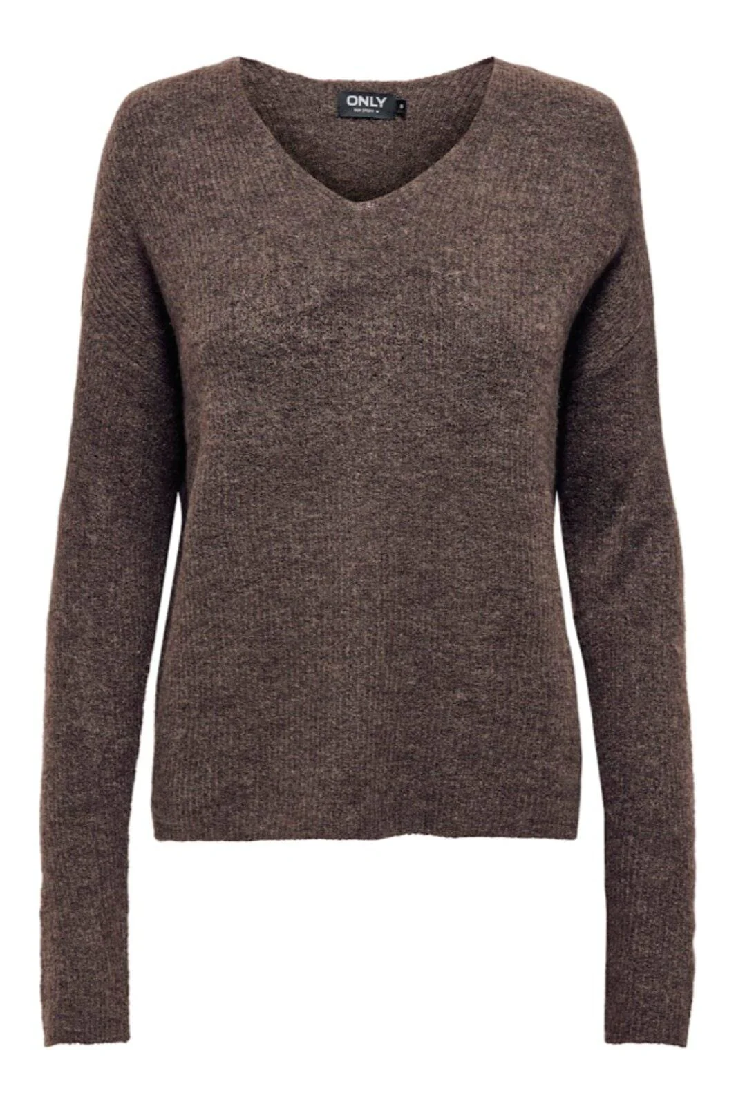 Only - Onlcamilla V-Neck L/S Pullover Knt - 4807844 Chocolate Martini Melange