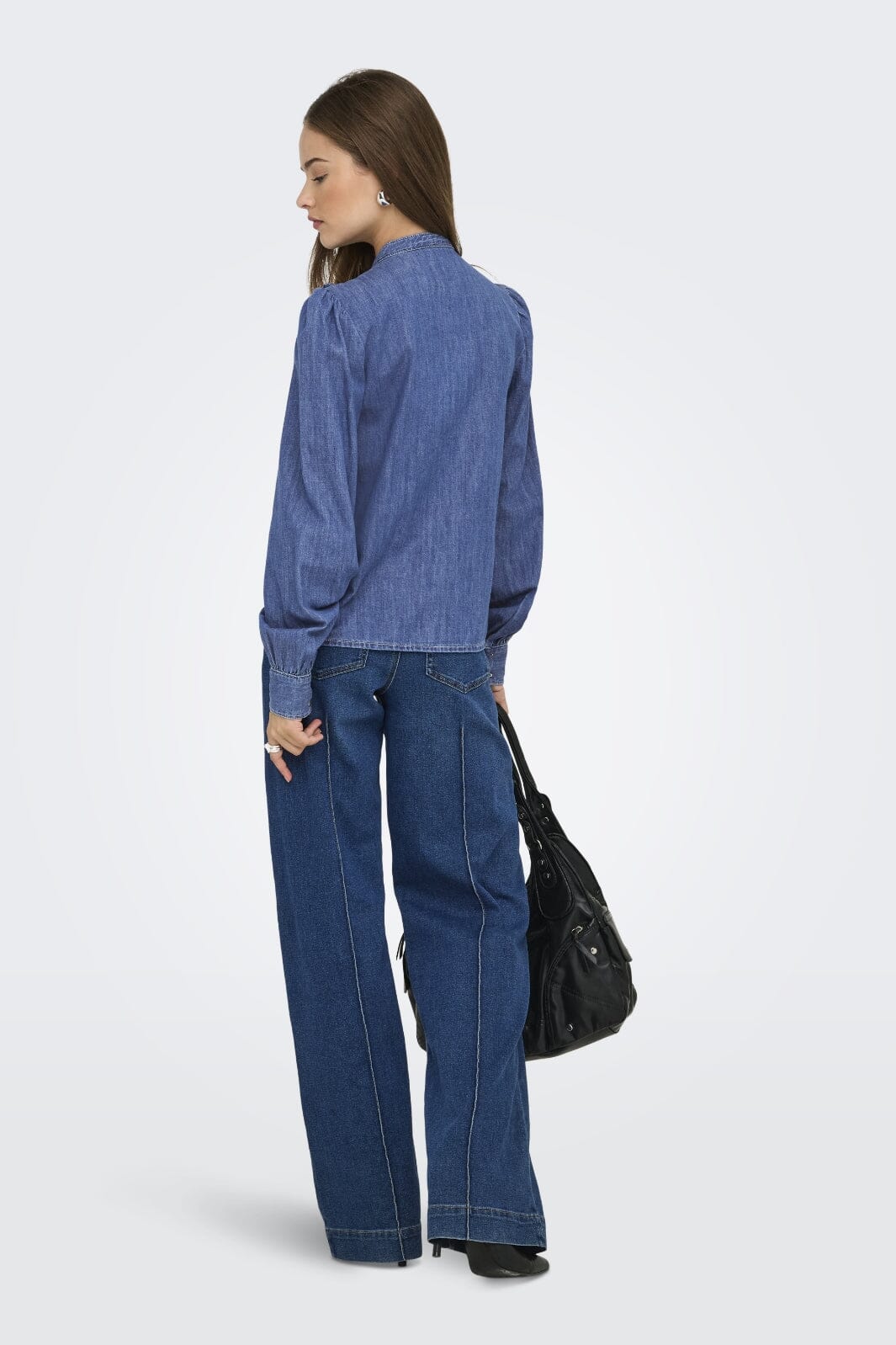 Only - Onldasha-Sevigny L/S Frill Shirt Akm - 4803471 Medium Blue Denim - Image 6
