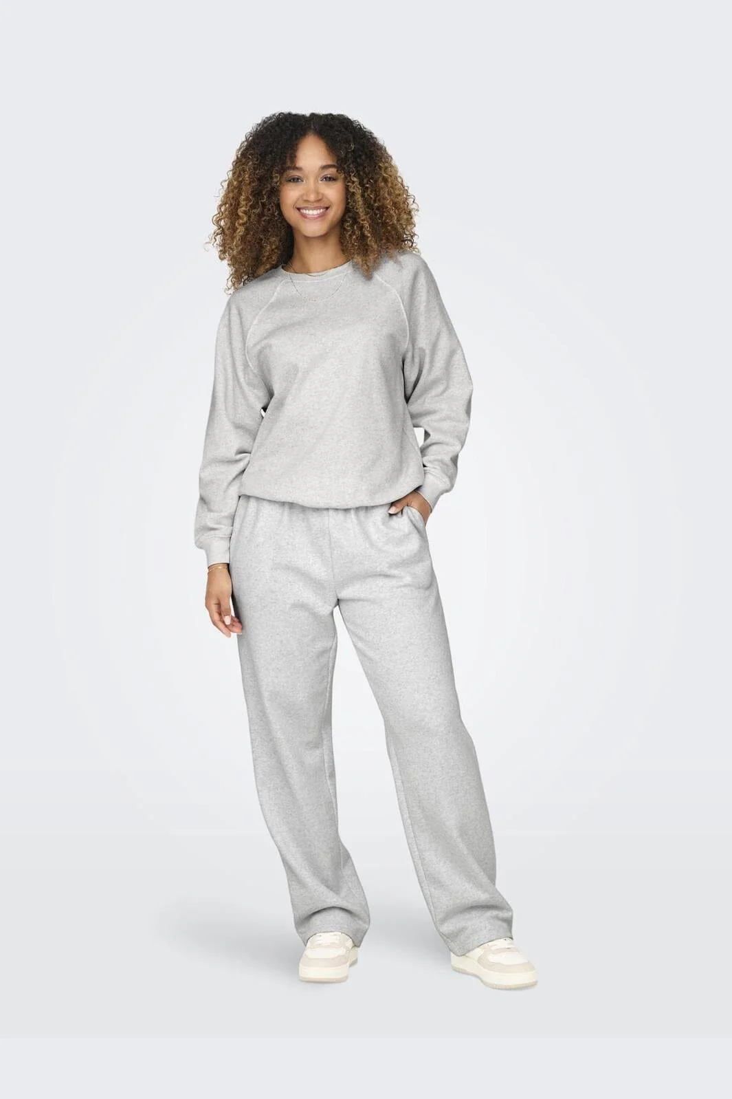 Only - Onldaze Straight Pant Cc Swt - 4524079 Light Grey Melange - Image 2