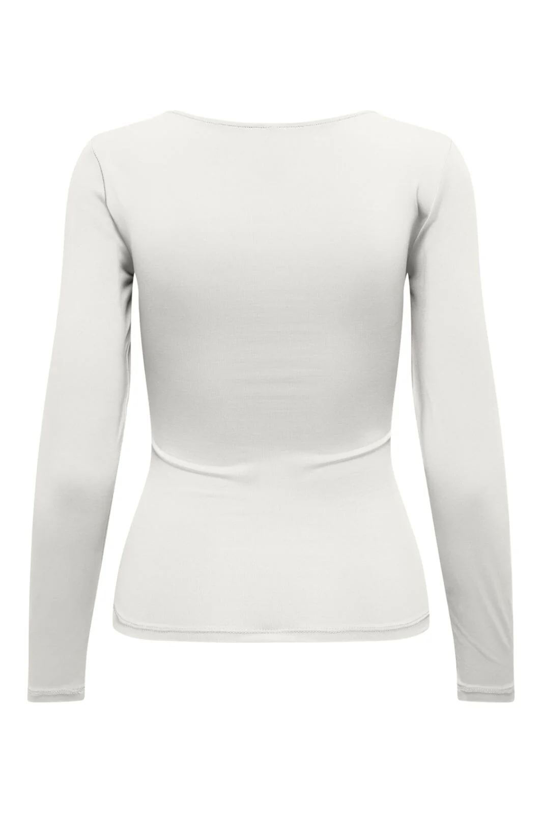 Only - Onlea L/S 2-Way Deep Neck Top - 4372228 Cloud Dancer - Image 3