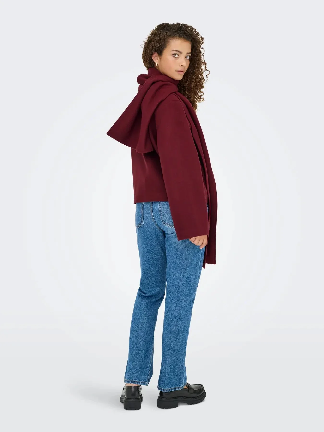 Only - Onlelba Life Scarf Jacket Cc - 4852333 Cabernet W.Rose Lining - Image 4