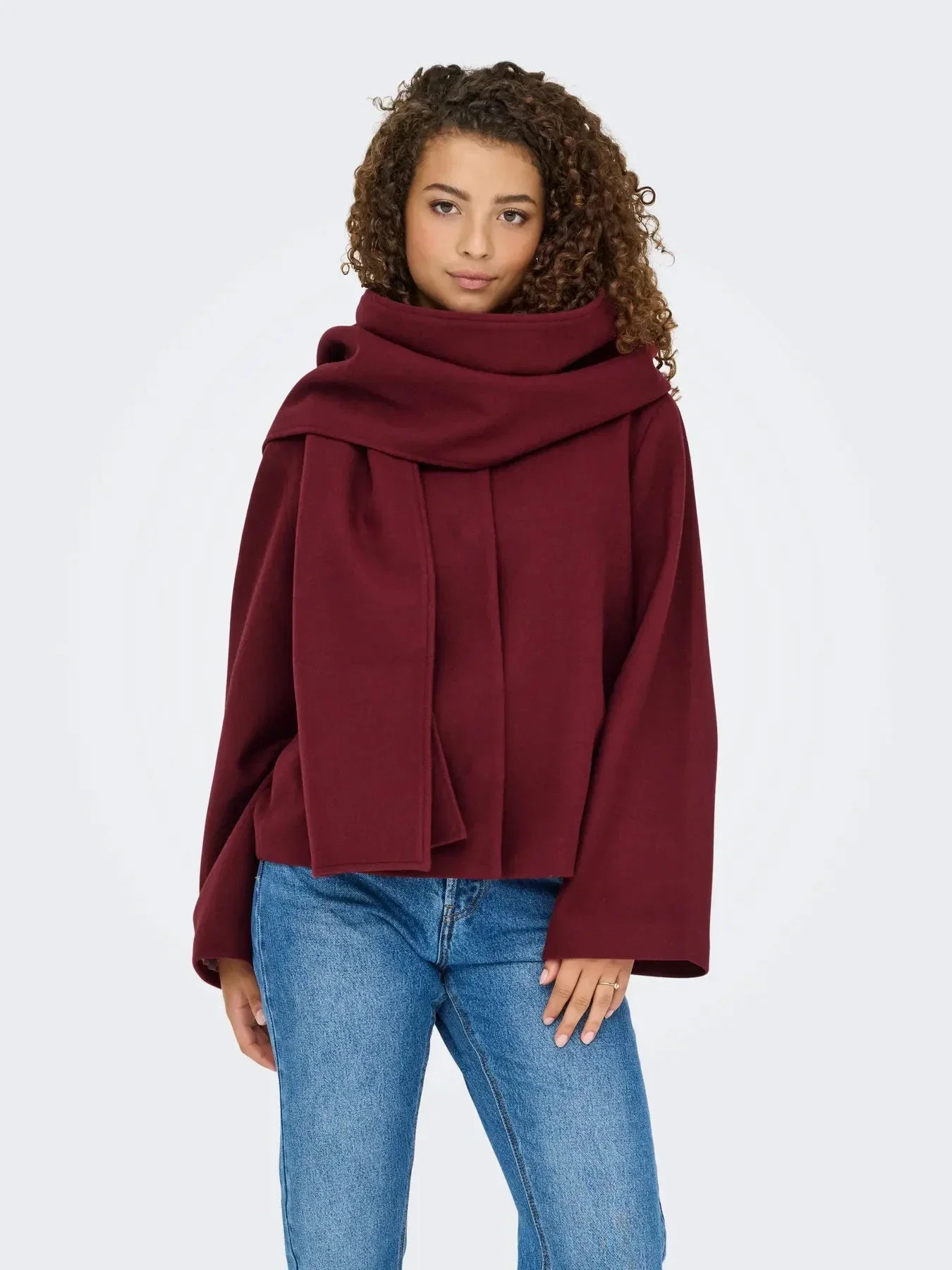 Only - Onlelba Life Scarf Jacket Cc - 4852333 Cabernet W.Rose Lining - Image 5