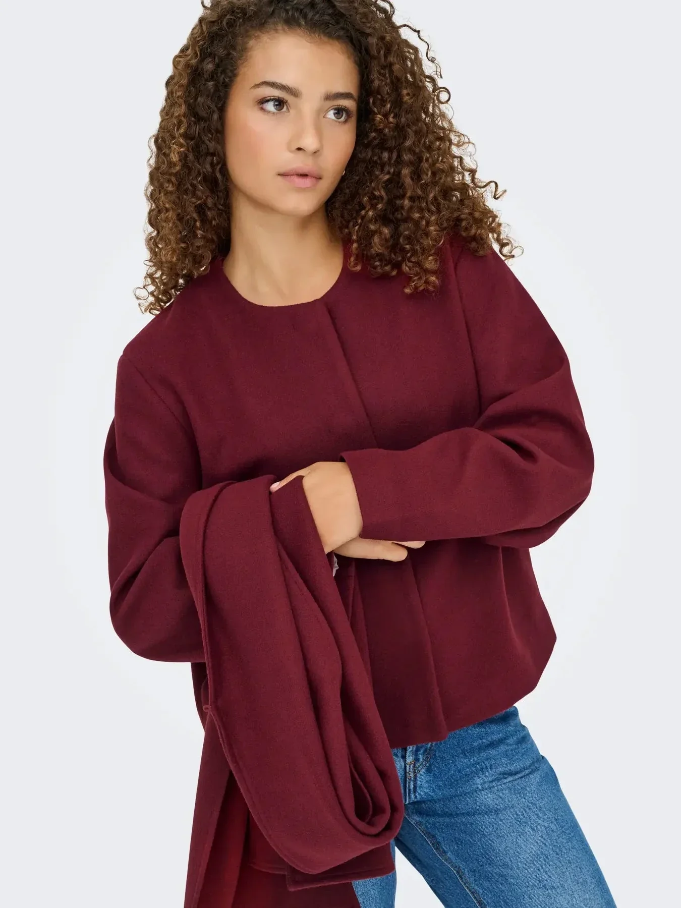 Only - Onlelba Life Scarf Jacket Cc - 4852333 Cabernet W.Rose Lining - Image 6